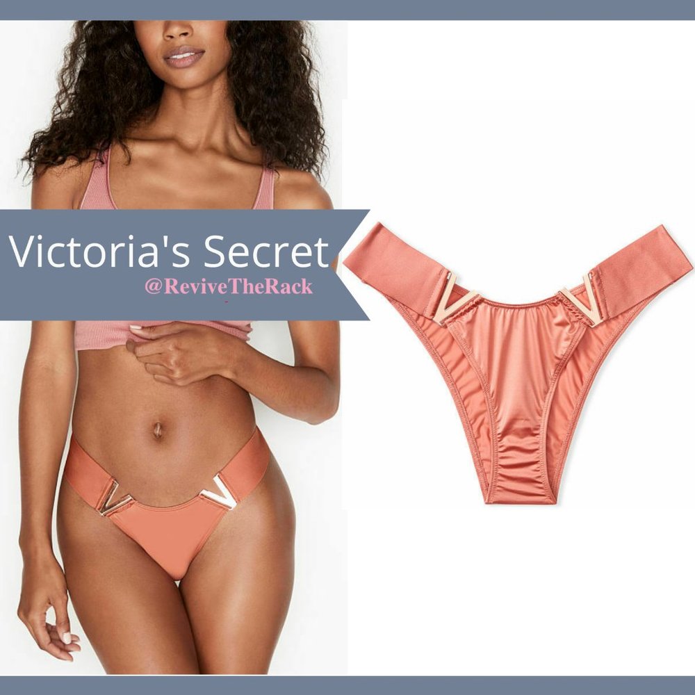 NWT Victoria Secret Luxe Lingerie‎ Sexy V Hardware Brazilian Panty [ Small ]